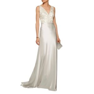 NWT Catherine Deane Platinum Satin Wedding Gown